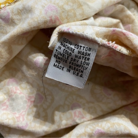 Blue Juniper Yellow Purple Floral Cotton Smocked Pocket Dress Initial K - Picture 6 of 6